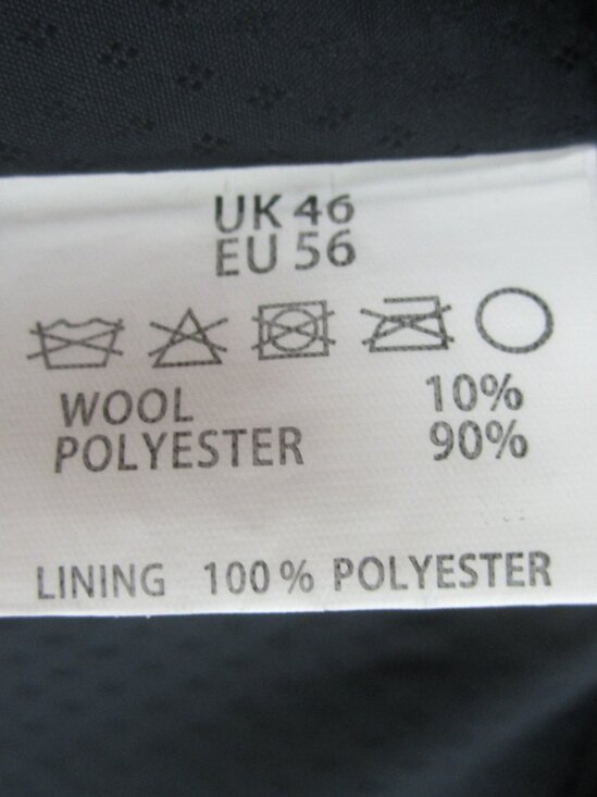 Emerald Isle Weaving Mens L Navy Blue Black Wool Herringbone Vest UK 56 43" - Picture 7 of 9